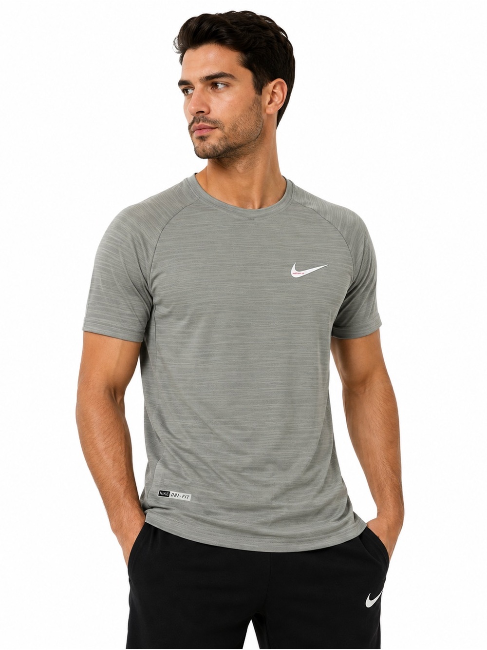 Nike Men’s t shirt Light Green Short-Sleeve Performance Dri-Fit 100% polyester